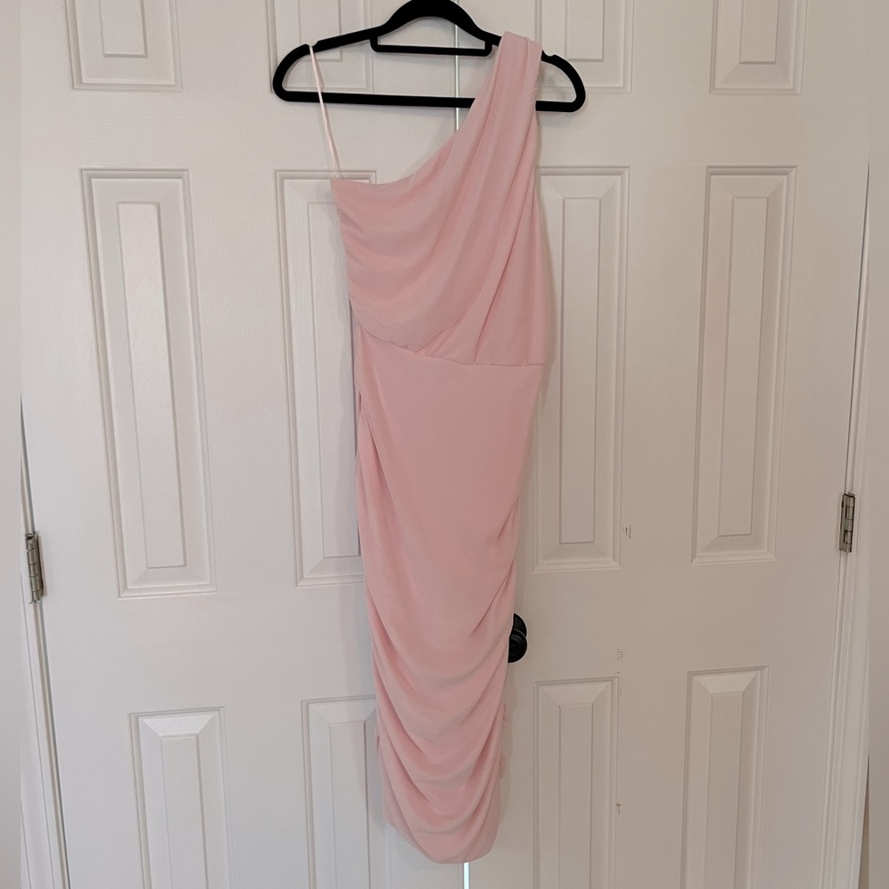 Love X Design Rose Quartz Bodycon Dress One Shoulder Size L NWT